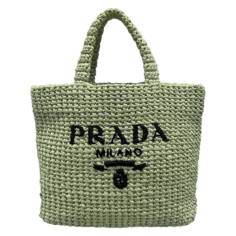 Prada Small crochet tote bag Tote Bag 1BG422 Light Green Black